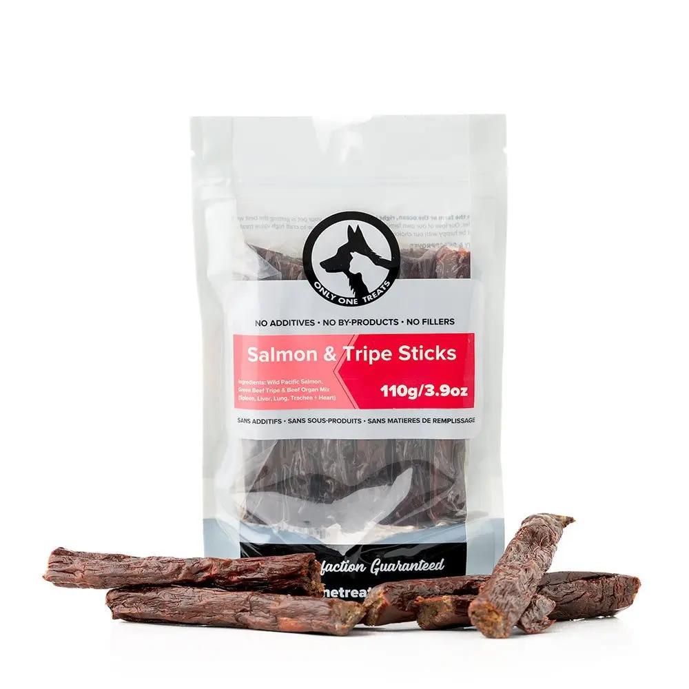 Salmon & Beef Tripe Sticks 110g Only One Treats