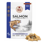 Bully Bunches pouch of freeze dried salmon 100g / 3.5oz, with loose chews beside it