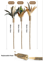 Silvervine Rod Replaceable Teaser Set - 2 Heads & 1 Rod CATWANT