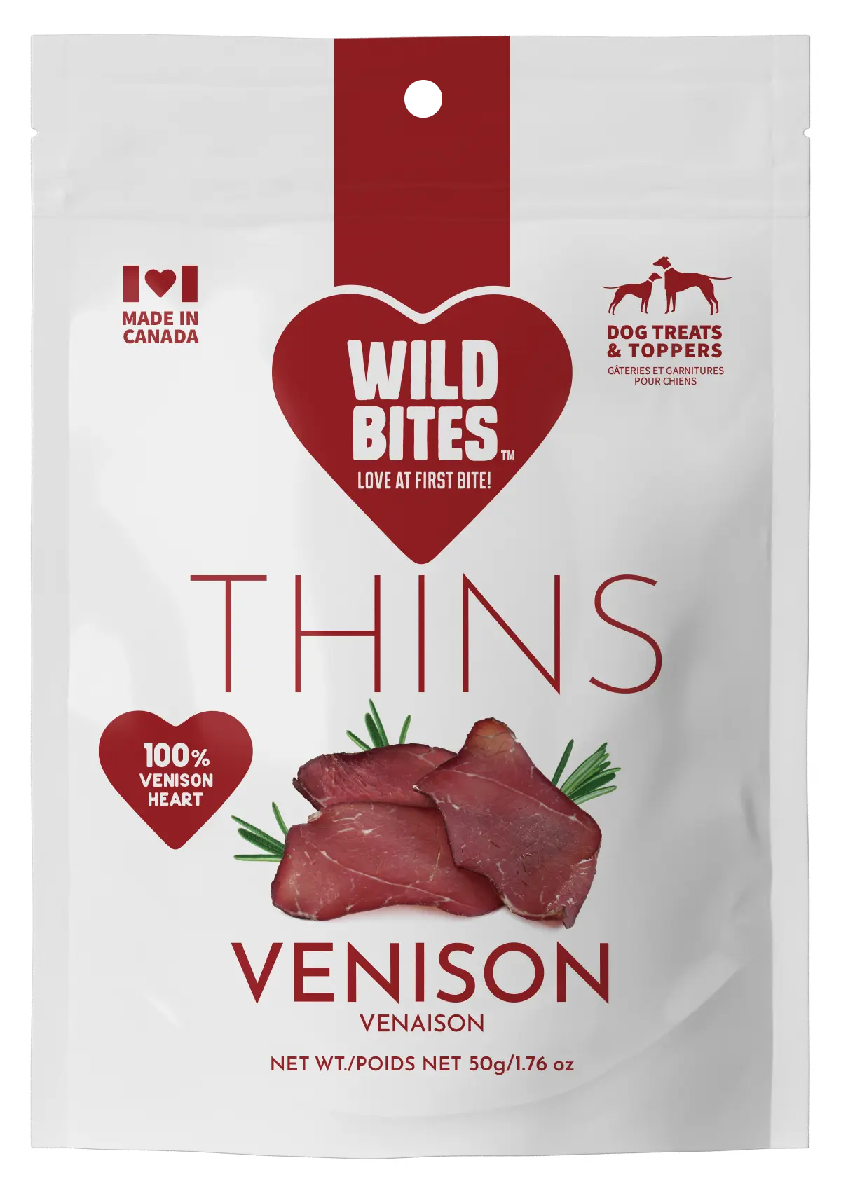 VENISON HEART THINS Wild Bites Dog and Cat Treats
