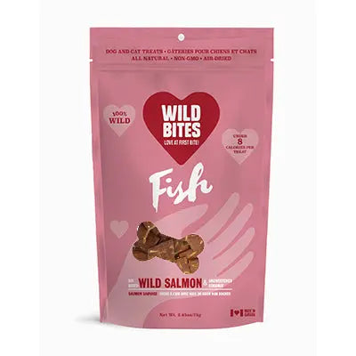 WILD BITES - AIR-DRIED WILD SALMON & UNSWEETENED COCONUT - Treat for Dogs WILD BITES