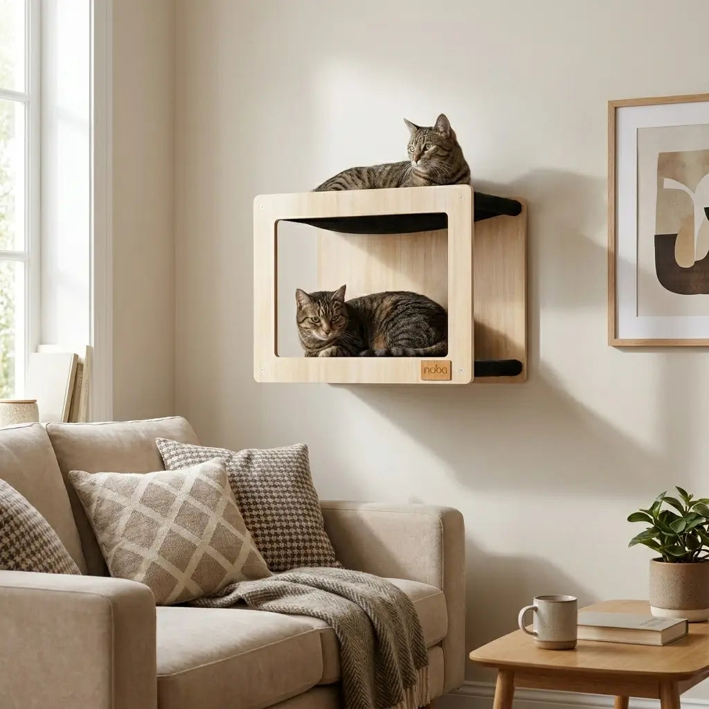 Wall Mounted, Double Hammock Cat Hidedout Noba Animal Co.