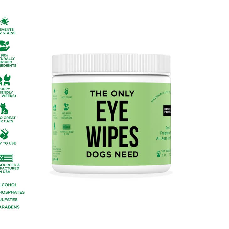 Natural Rapport - The Only Eye Wipes Dogs Need - Eye wipes for dogs and cats Natural Rapport