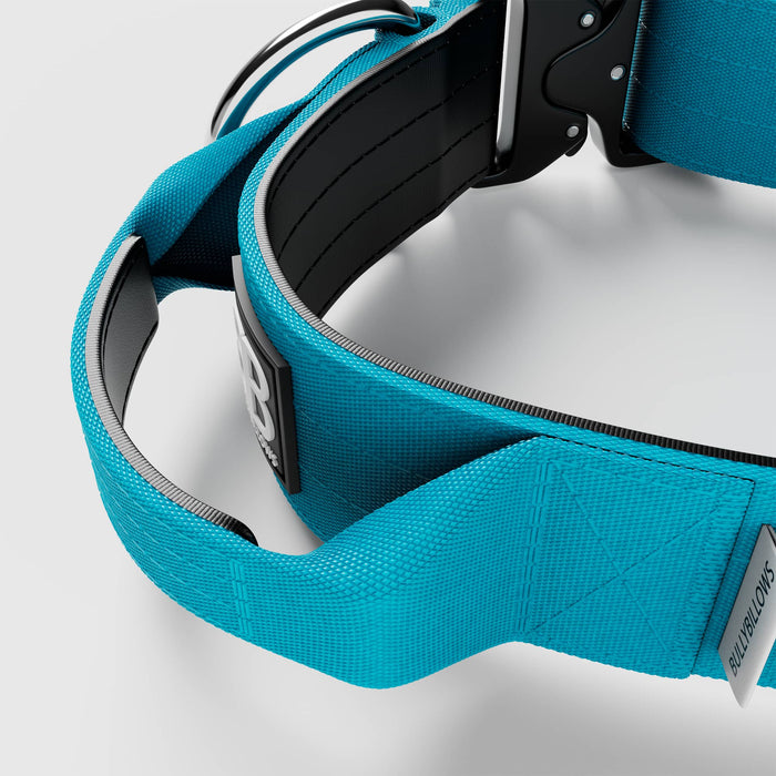 BullyBillows - 5CM COMBAT® COLLAR | WITH HANDLE & RATED CLIP - Light Blue BullyBillows