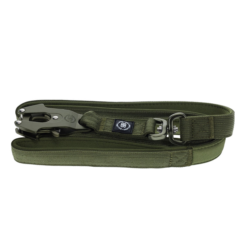 BullyBellows - 1.4M LIGHTER SWIVEL COMBAT LEAD | NEOPRENE LINED, SECURE RATED CLIP WITH SOFT HANDLE - KHAKI X KHAKI BullyBillows