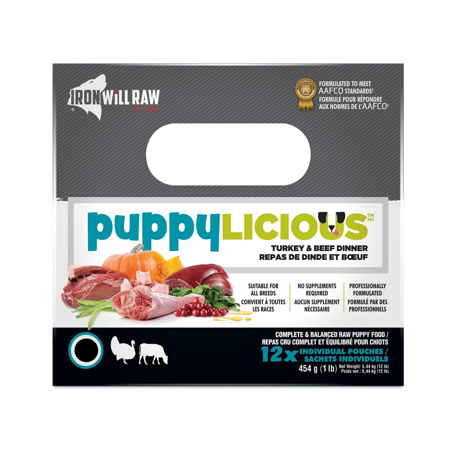 IRON WILL RAW - Puppylicious Turkey & Beef 12Lb - Raw Dog Food IRON WILL RAW