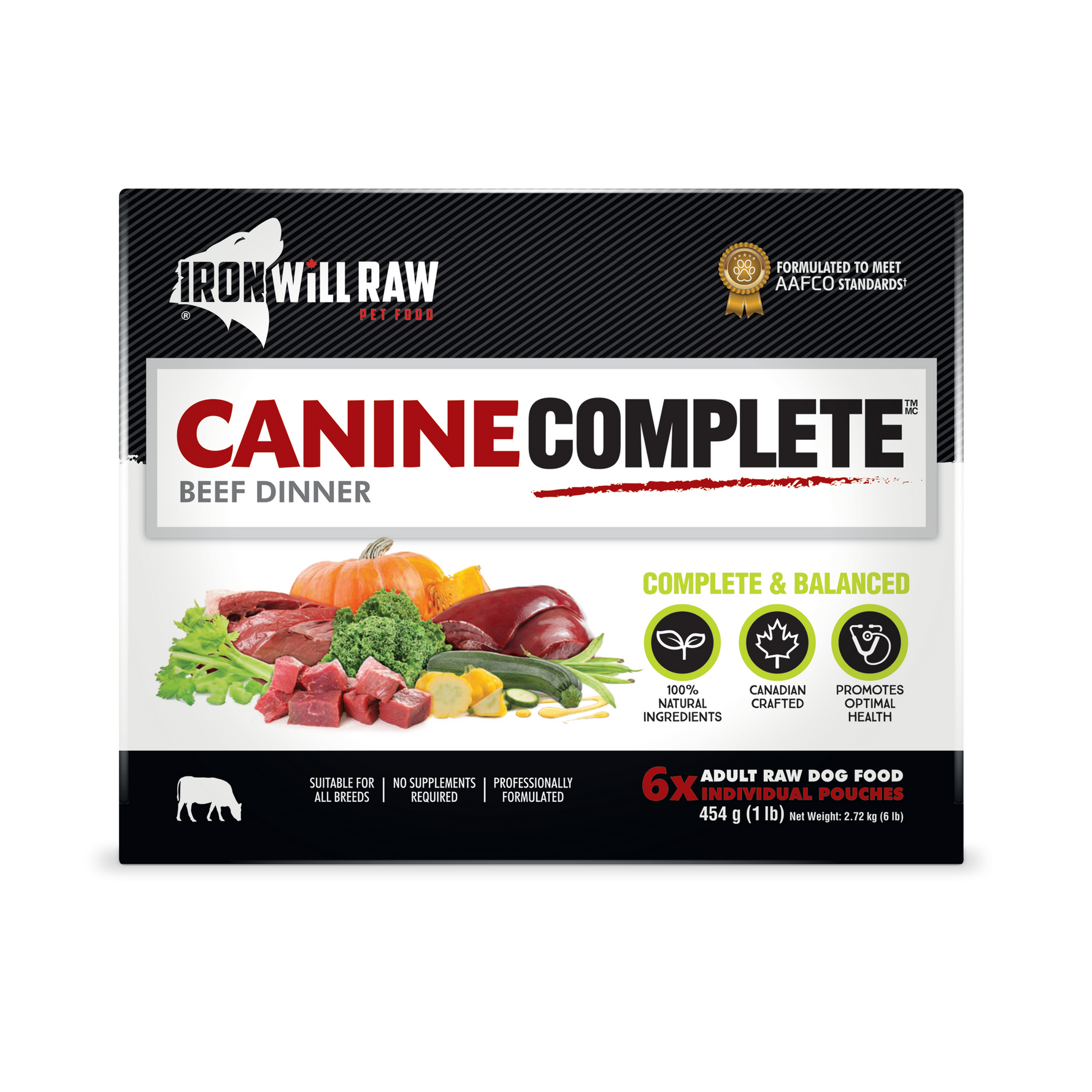 IRON WILL RAW - Beef Dinner 6Lb - Raw Dog Food IRON WILL RAW