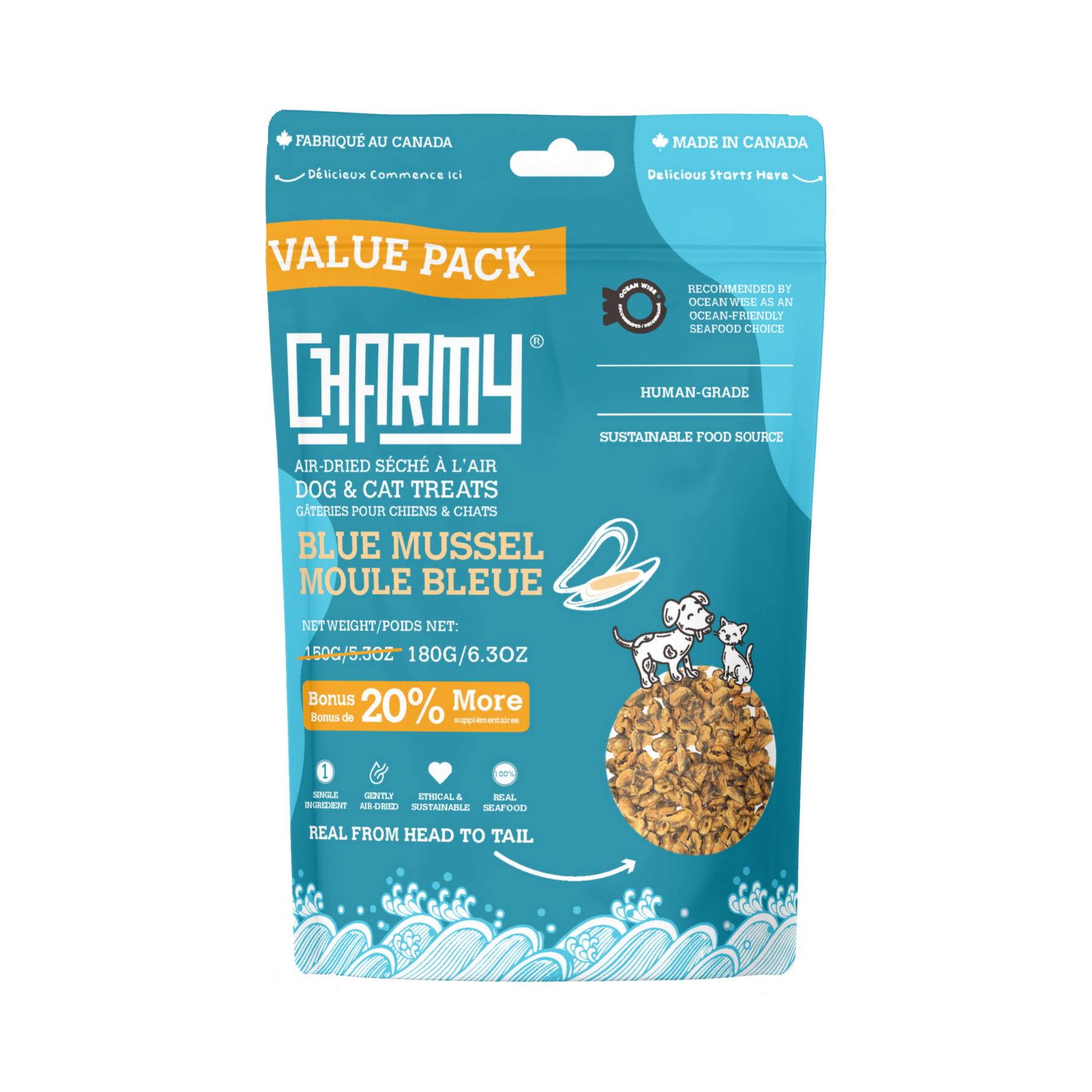 Charmy - Blue Mussel  Value pack - Treats for Dog and Cat Charmy