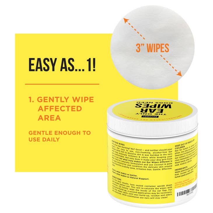 Natural Rapport - The Only Ear Wipes Dogs Need - Ear wipes for Dog Natural Rapport