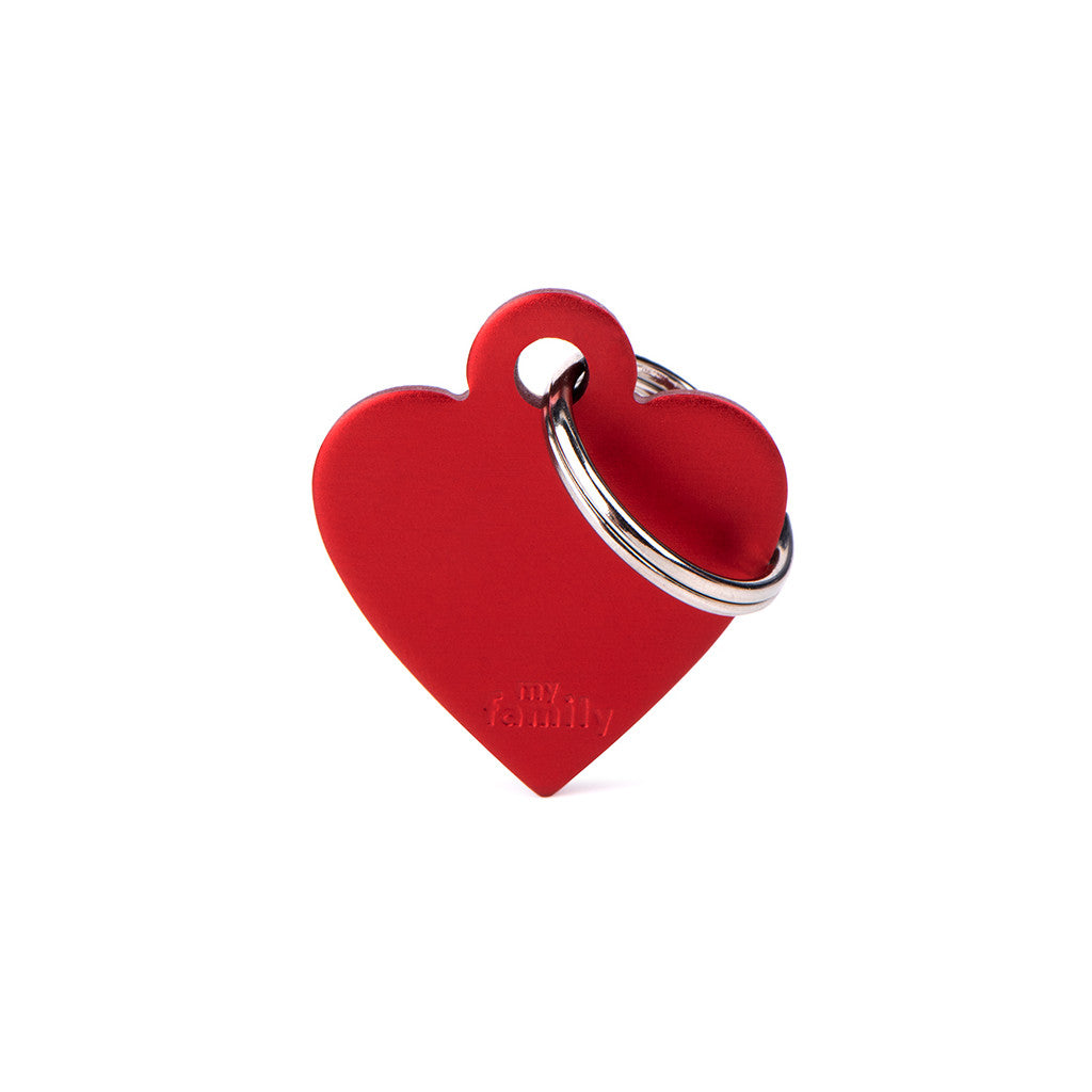 MyFamily Engraving Pet Tag - BASIC ALUMINUM SMALL HEART RED MyFamily