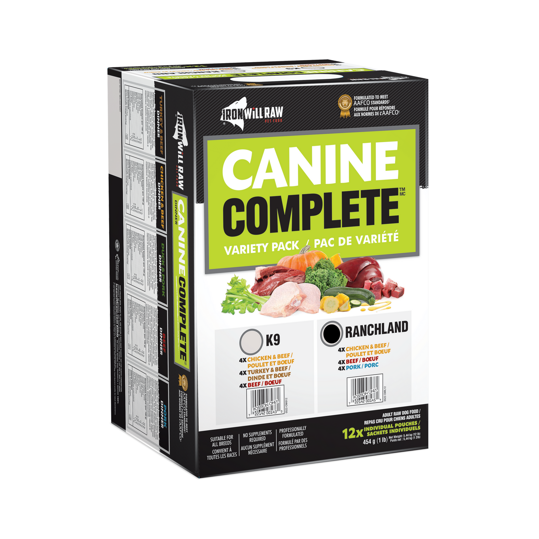 IRON WILL RAW - Canine Complete Ranchland Variety Pack 12Lb - Raw Dog Food IRON WILL RAW