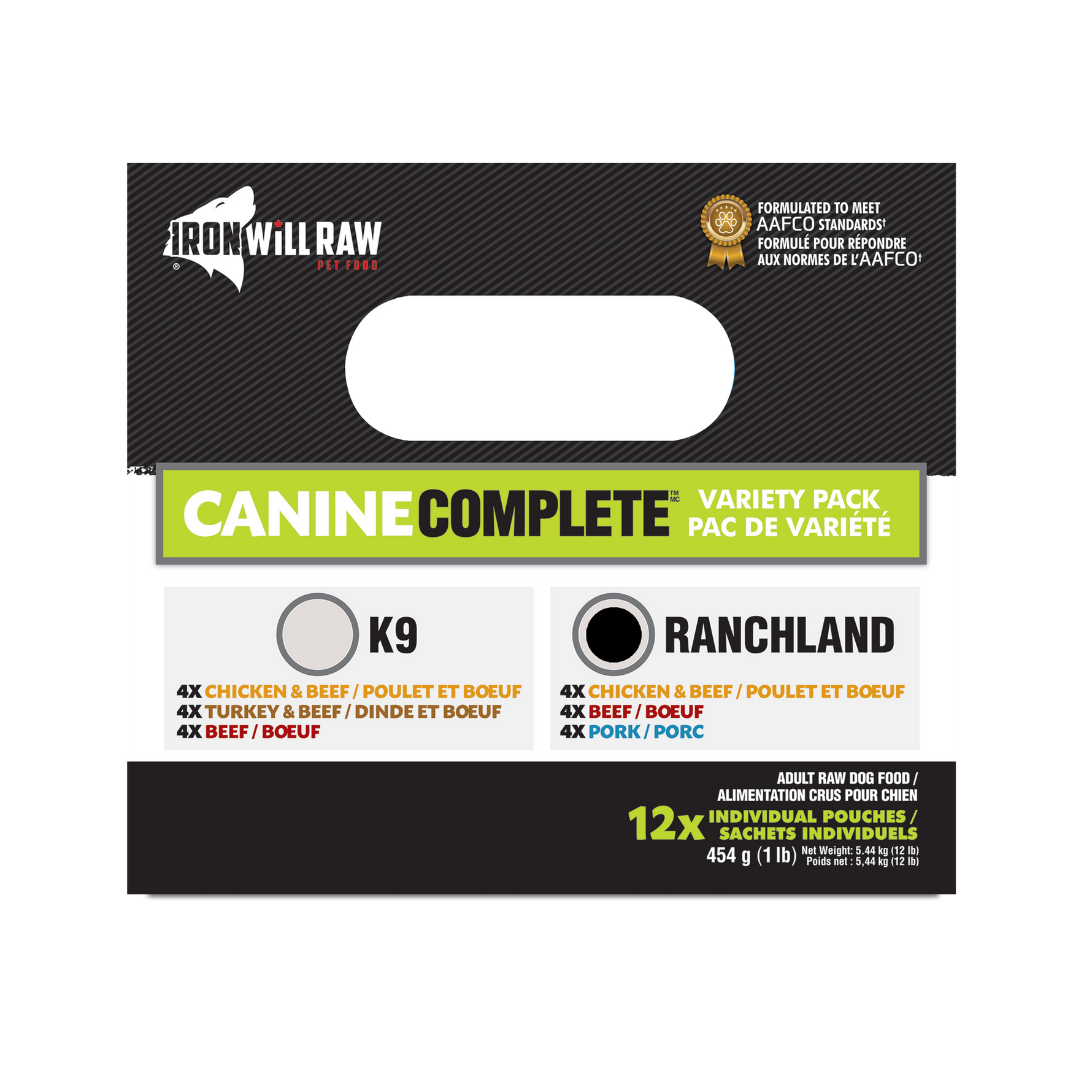 IRON WILL RAW - Canine Complete Ranchland Variety Pack 12Lb - Raw Dog Food IRON WILL RAW