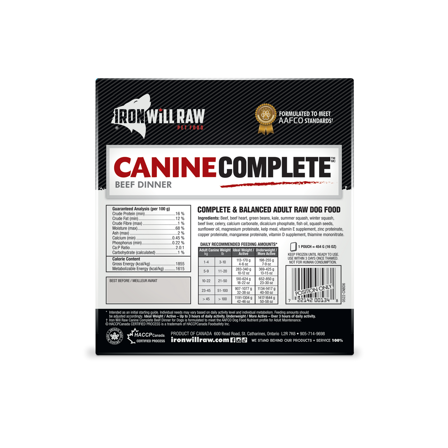 IRON WILL RAW - Beef Dinner 6Lb - Raw Dog Food IRON WILL RAW