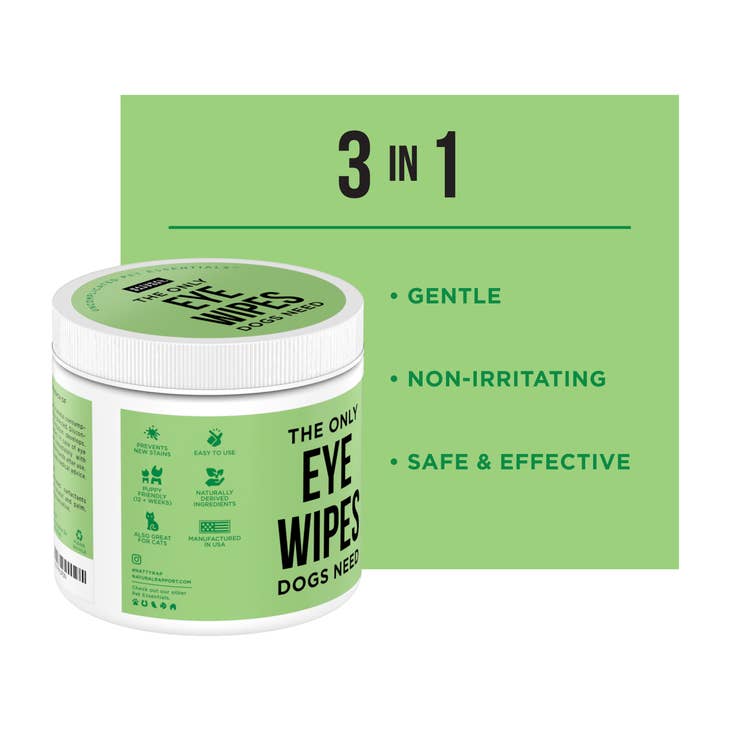 Natural Rapport - The Only Eye Wipes Dogs Need - Eye wipes for dogs and cats Natural Rapport