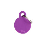 MyFamily Engraving Pet Tag - BASIC ALUMINUM SMALL ROUND PURPLE MyFamily