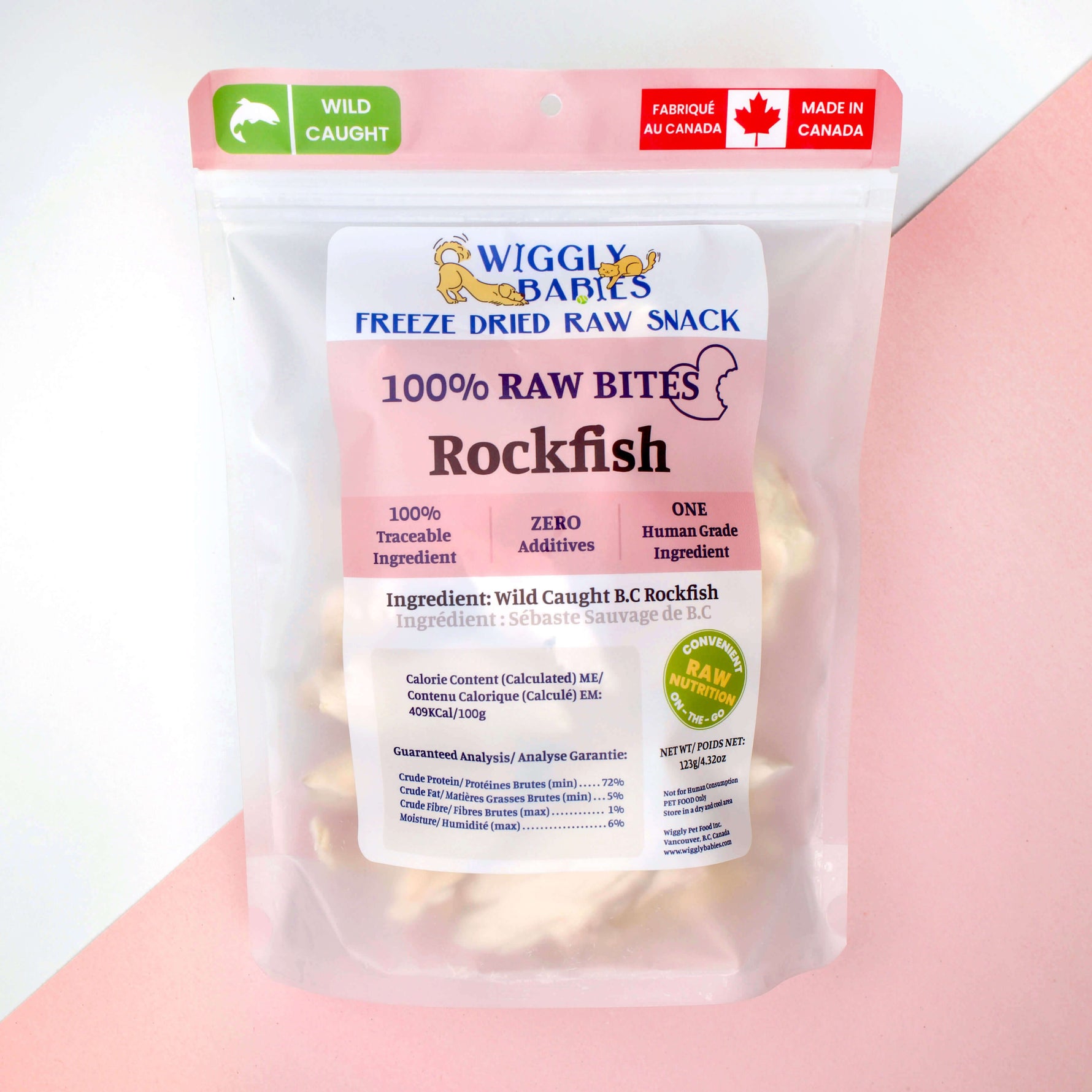 Wiggly Babies -  Wild Caught Rockfish Freeze Dried Raw Wiggly Babies