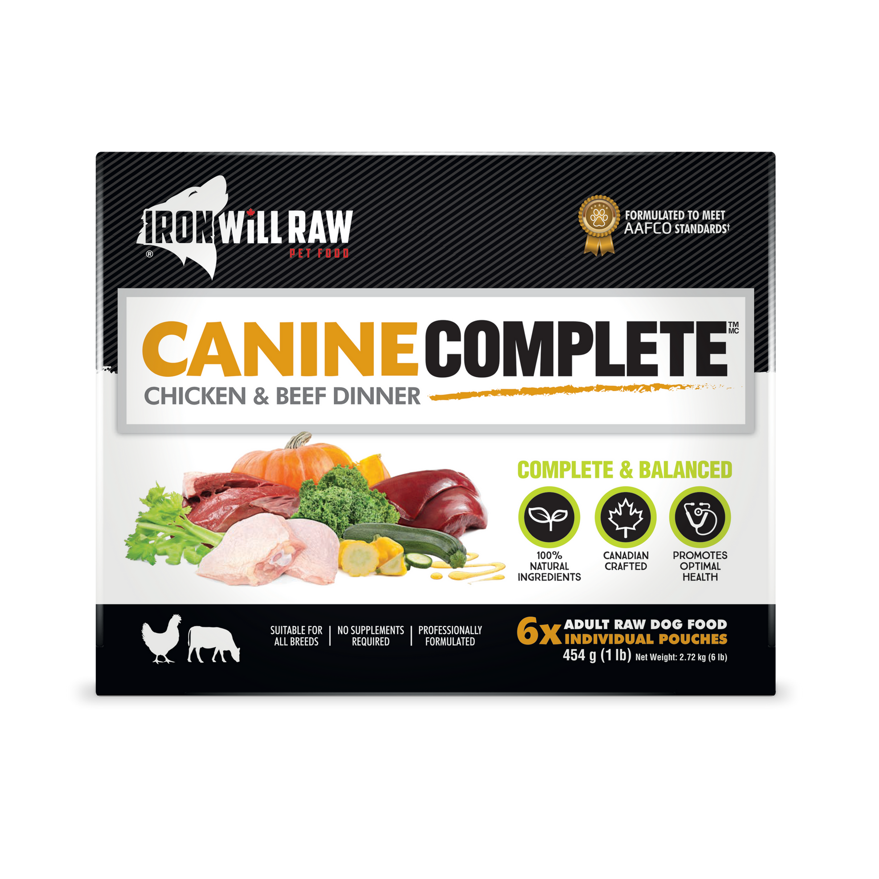 IRON WILL RAW - Chicken & Beef 6Lb - Raw Dog Food IRON WILL RAW