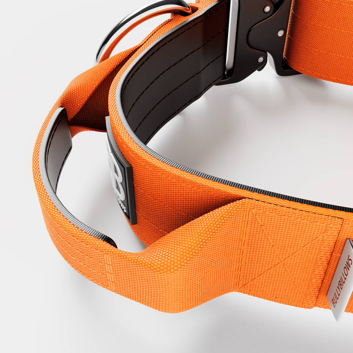 BullyBillows - 5CM COMBAT® COLLAR | WITH HANDLE & RATED CLIP - Orange BullyBillows