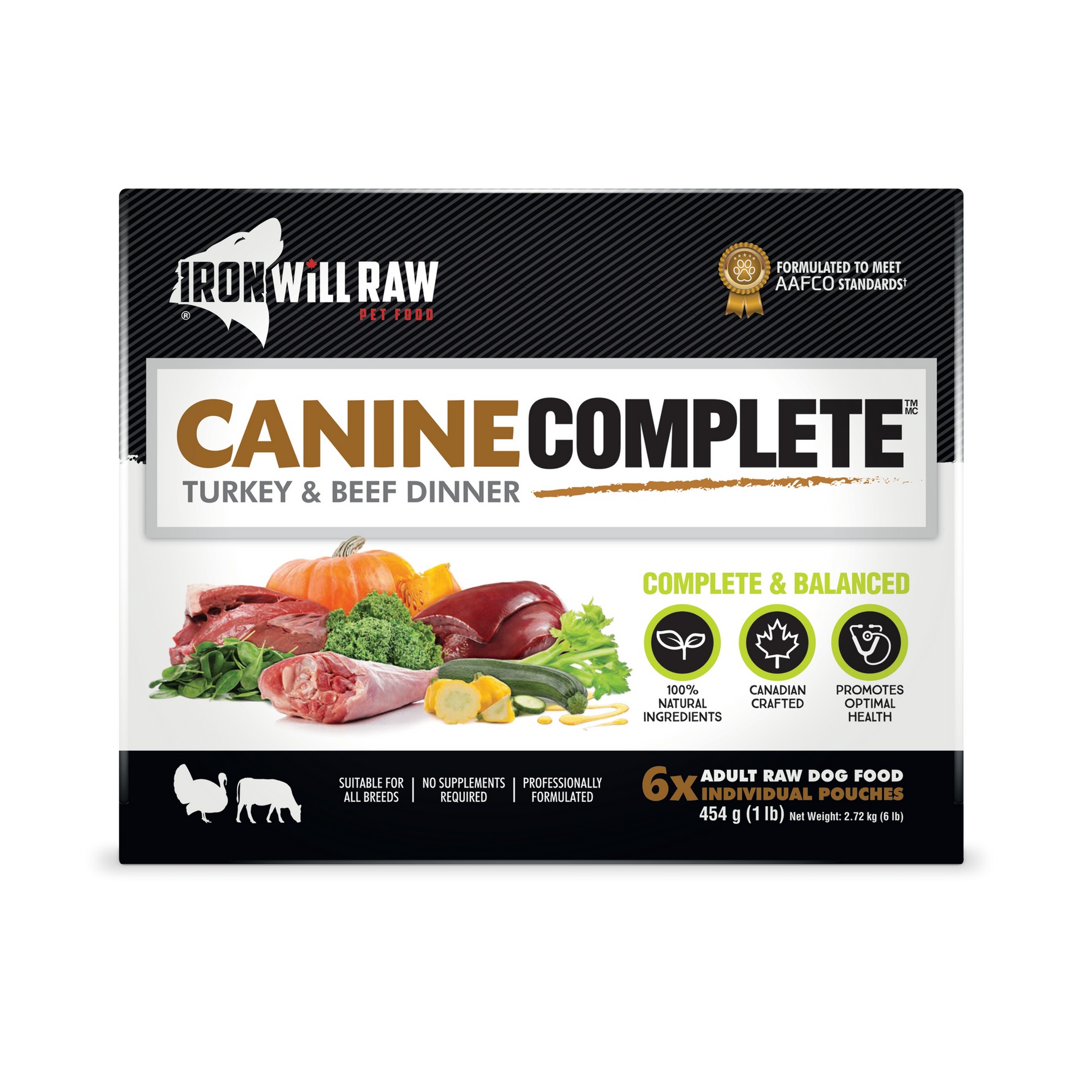 IRON WILL RAW - Turkey & Beef Dinner 6Lb - Raw Dog Food IRON WILL RAW